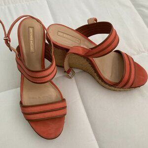 Antonio Melani orange and brown wedges  - Size 8